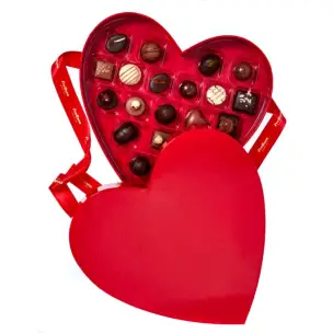 Hjertebox med Fyldt Chokolade - 250 g - Chokolade